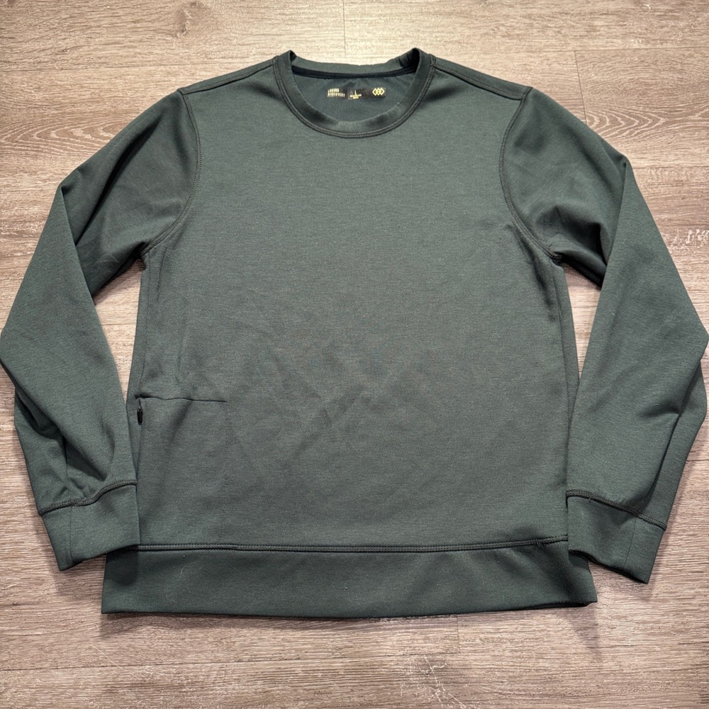 LEG3ND DISCOVERY Shirt Mens L Green Side Zip Pocket Gorpcore Performance Stretch